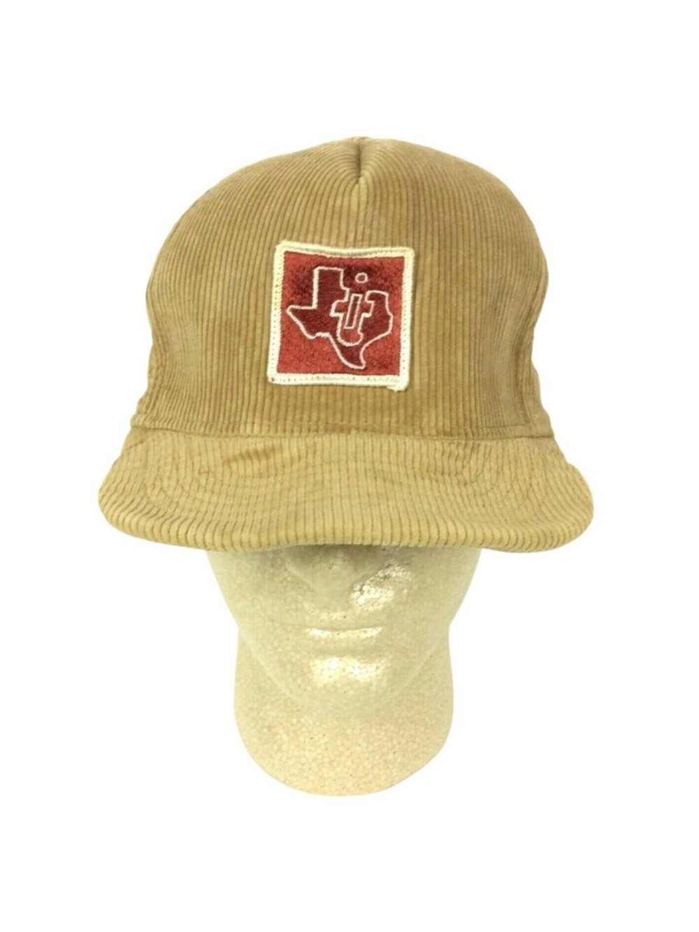 Texas Instruments TI Patch Hat Cap Tan Corduroy Snapback Vintage Swingster USA